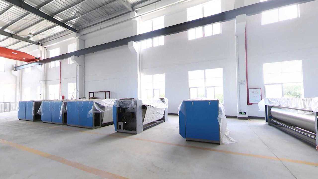 		高速燙平機,工業布草燙平機視頻	